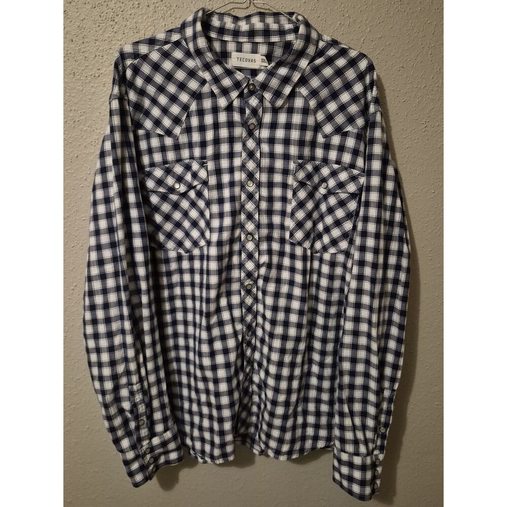 Tecovas Shirt Men's XXL Plaid Western Pearl Snap Button Down Cotton Long Sleeve